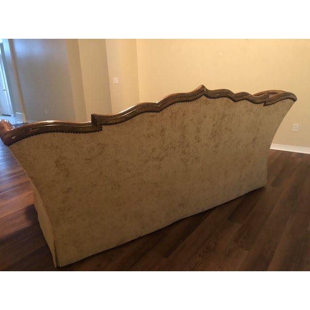 Marge Carson Lizette Sofa With Leather Roll Pillows Chairish