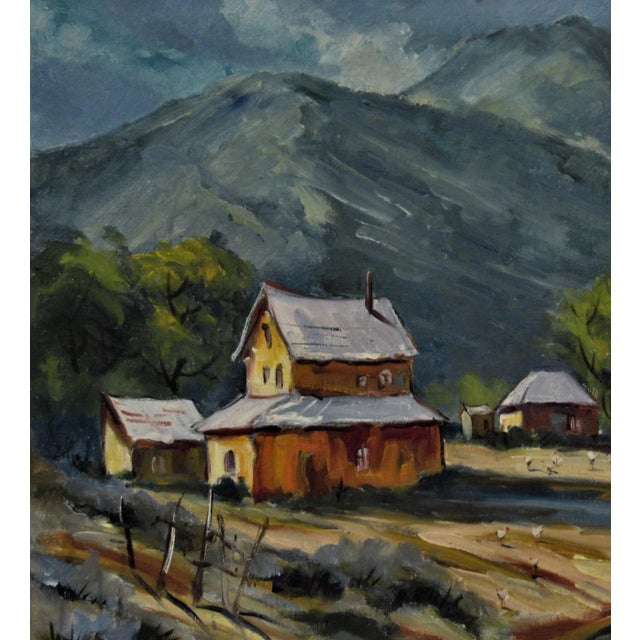 This artwork titled "Ponderosa California" c.1950 is an oil painting on canvas by noted California artist Clifford Holmes...