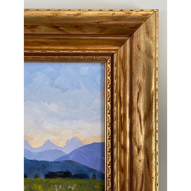 Contemporary Oil on Canvas Landscape With Hot Air Balloon, Signed & Framed For Sale - Image 4 of 10