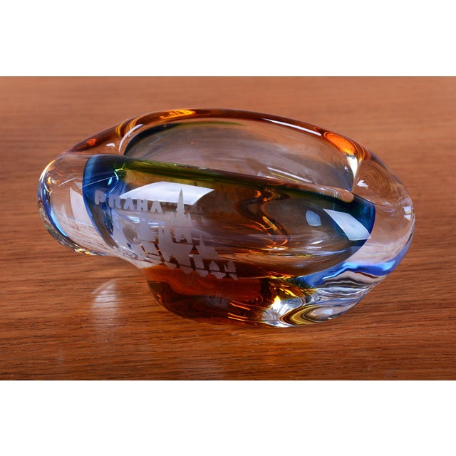 Mid-Century Modern Vase with Ashtray by Josef Rozínek for Novy Bor Glassworks, Czech, 1950s, Set of 2 For Sale - Image 11 of 13