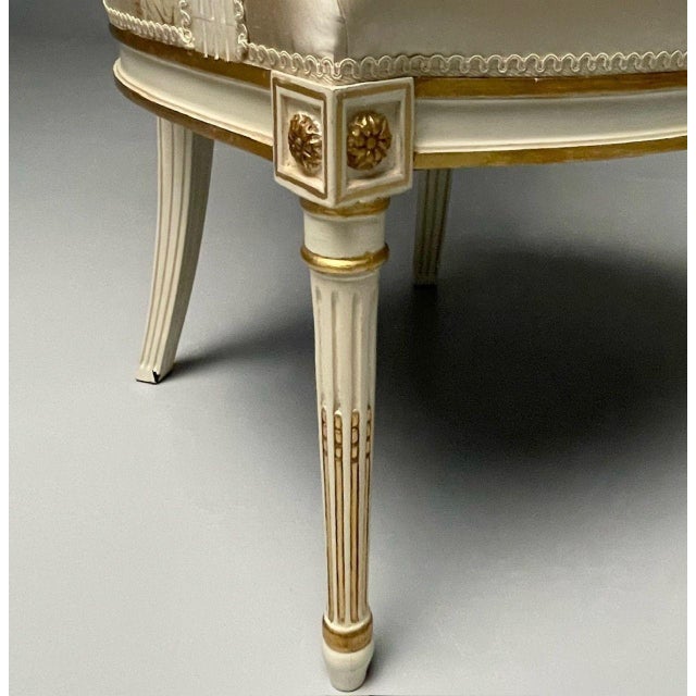 Maison Jansen Attr., Louis XVI Style, Hollywood Regency, Fauteuils, Scalamandre For Sale - Image 11 of 12