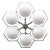 21st Century Hive Satin Nickel Glossy White Murano Flush Mount by Fabio LTD For Sale
