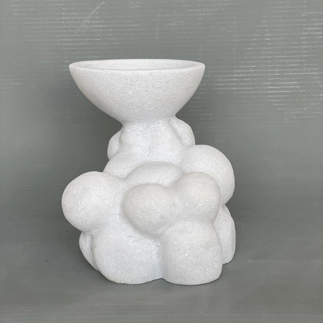 Not Yet Made - Made To Order Round Hand Carved Marble Vessel by Tom Von Kaenel For Sale - Image 5 of 6