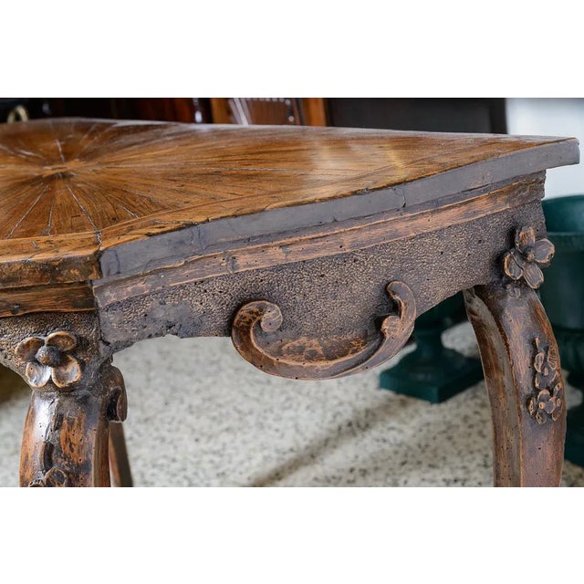 Antique Italian Walnut Console Table For Sale - Image 4 of 10