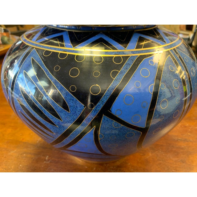 Blue 20th Century Cloisonne Vessel For Sale - Image 8 of 10