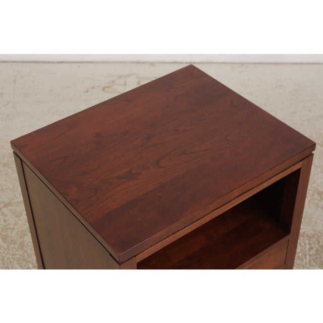 Brown Pair of Stickley Metropolitan Cherry 1 Drawer Nightstands For Sale - Image 8 of 15