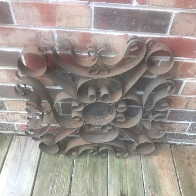 1920s Metal Scrollwork Wall Hanging For Sale - Image 9 of 12