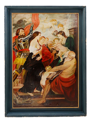 J. Meirt, Allegorical Scene, 1960s, Oil on Canvas