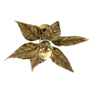 Brass Flush Mount Lamp by Willy Daro, 1970s For Sale