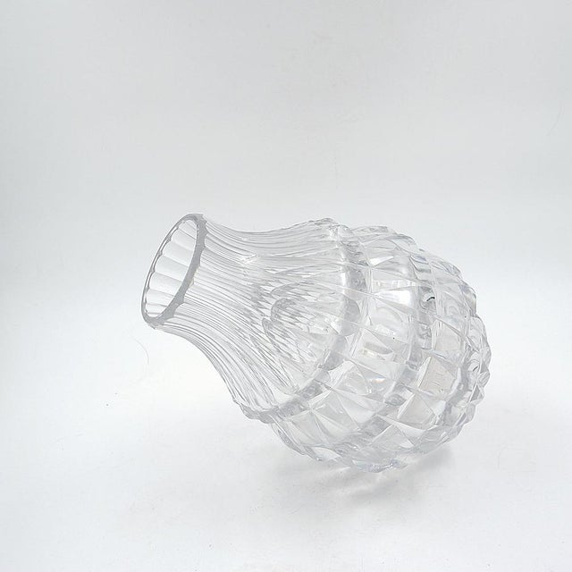 Crystal Vase - Decoration - Val St Lambert This clear crystal vase in the artichoke pattern features a bulbous shape with...