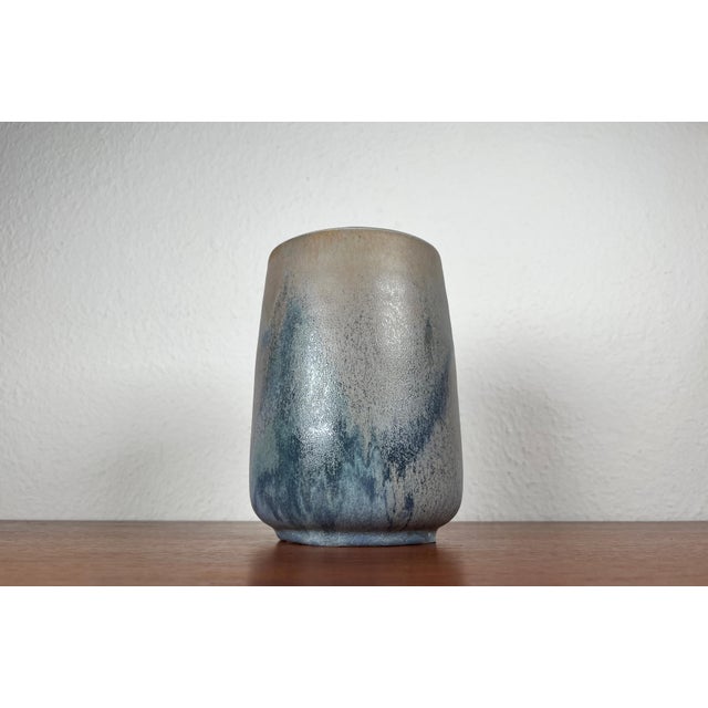 Blue Mid-Century German Studio Pottery Vase by Karin and Walther Zander, 1960s For Sale - Image 8 of 15