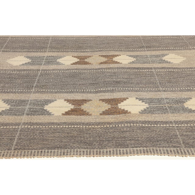 Vintage Swedish Rollakan Rug, 05'05 X 08'01 For Sale - Image 4 of 10