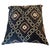 Striking double backed African resist dye raffia textile made into a pillow. Geometric design in shades of brown, orange...