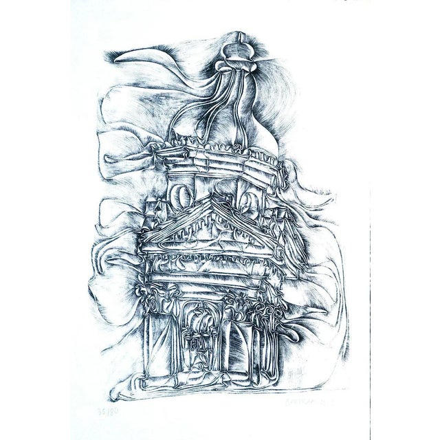 Cathedral - Original Etching by Fritz Baumgartner - 1970 1970 For Sale - Image 5 of 5