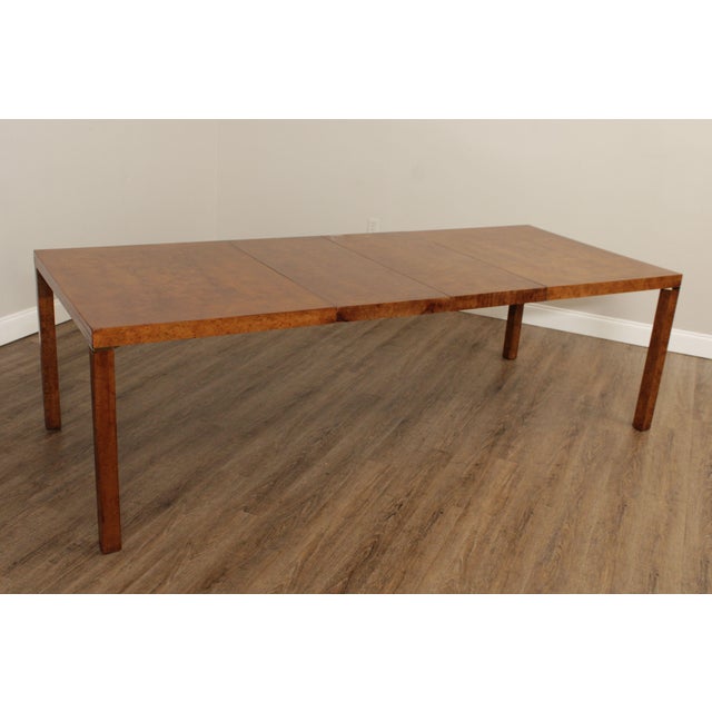Lane Mid Century Modern Burlwood Expandable Dining Table For Sale - Image 12 of 13