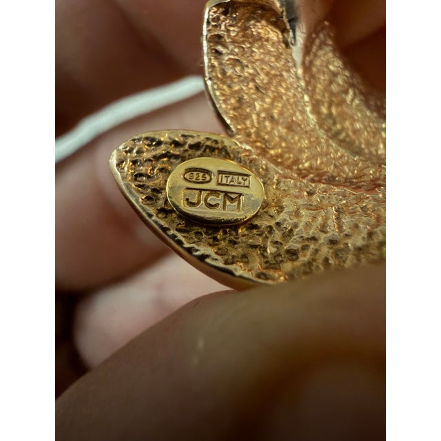 1990s JCM Jacmel Goldtone Sterling Silver Feather Ring Italy For Sale In Atlanta - Image 6 of 7