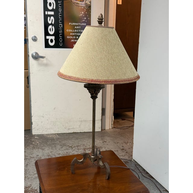 Rustic Wrought Iron Table Lamp For Sale - Image 10 of 12