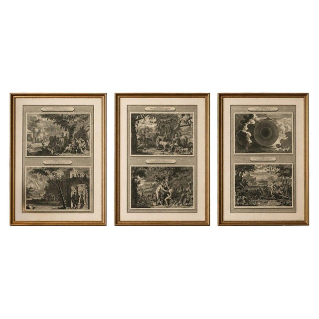 Pieter Mortier, Creation of the World & Genesis Scenes, 1700s, Engraving, Set of 3 For Sale - Image 10 of 10
