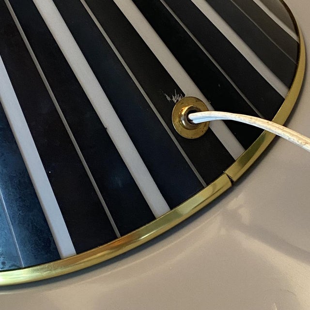 Large Black White Striped Table Globe Light, Italy, 1960s For Sale - Image 4 of 16