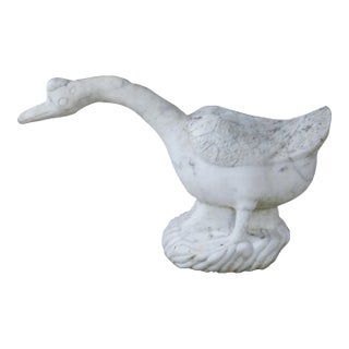 Antique Italian Carved Marble Stone Bird Garden Sculpture For Sale