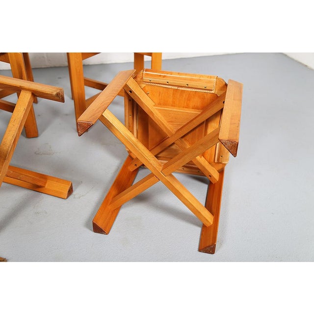 Dining Chairs in Beech & Cognac Leather by Pierre Chapo, 1960s, Set of 4 For Sale - Image 17 of 18