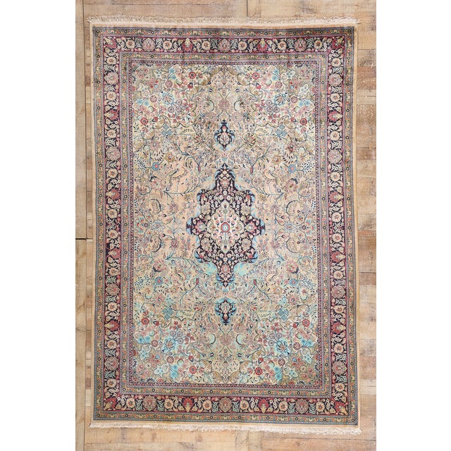 Vintage Persian Silk Qum Rug, 06'07 X 09'10 For Sale - Image 10 of 10