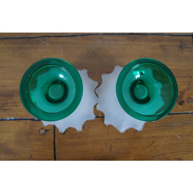 Mid 20th Century Studio Nova Portugal Pineapple Flower Frosted Glass Votive Candle Holders - a Pair For Sale - Image 10 of 11