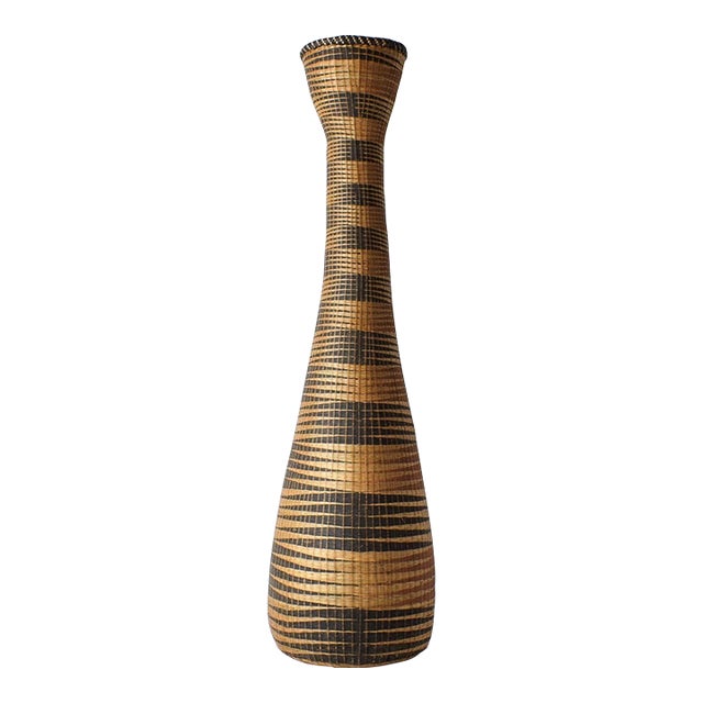 Early 20th Century Tutsi Wedding Basket Vase Rwanda 31 inch For Sale