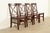 English Country Farmhouse Carved Walnut X-Back Dining Chairs, Set of Four For Sale - Image 4 of 12
