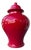 Red Ceramic Ginger Jar • Vintage Hollywood Regency Accent • 14" Tall For Sale