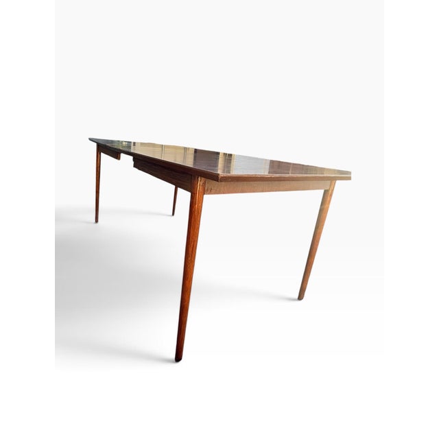 Vintage Mid-Century Modern Formica Extendable Dining Table With Walnut Wood Legs For Sale In Buffalo - Image 6 of 10