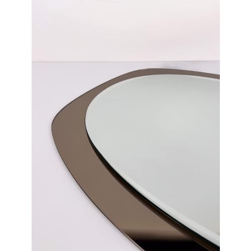 Glass Vintage Italian Mirror with Bronzed Glass Frame, 1970s For Sale - Image 7 of 14