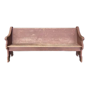 Rustic 19th Century Americana Church Pew Bench With Original Paint
