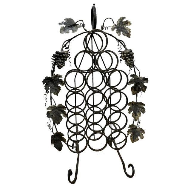 Vintage Wine Rack in Forged Iron, 1960s For Sale