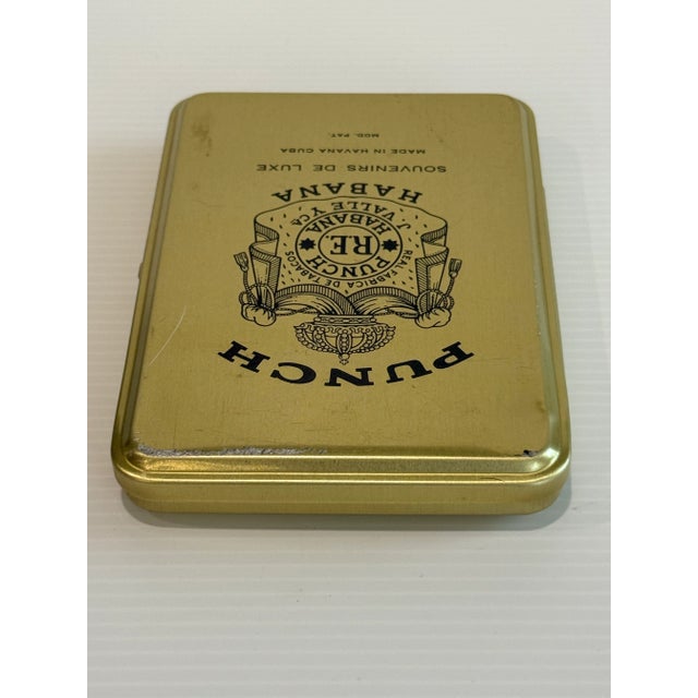 Mid-Century Modern Vintage Punch Habana Cigar Tin Souvenirs De Luxe Made in Havana Cuba Pre-Embargo For Sale - Image 3 of 8