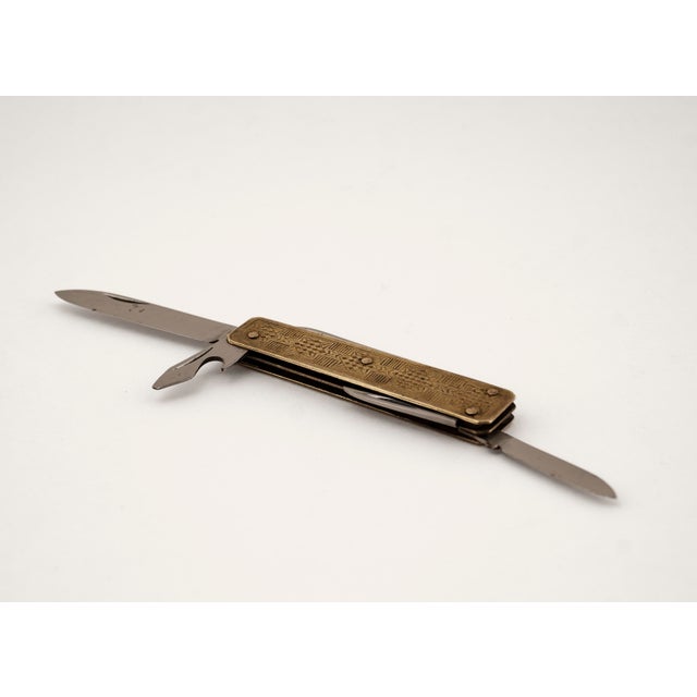 Vintage Art Nouveau Mens Brass Pocket Multi-Tool, 1950s For Sale - Image 10 of 18