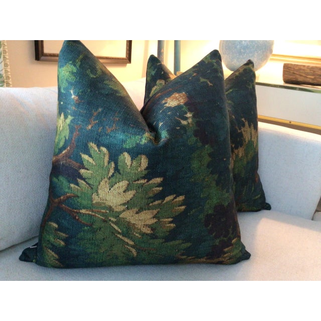 Dedar Schwarzwald in Verdure 22” Down Filled Pillows - A Pair For Sale - Image 4 of 4