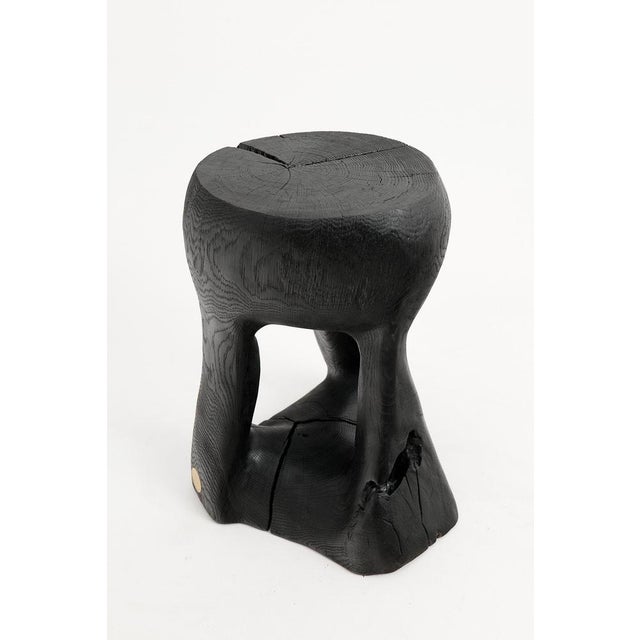 Wood Rustic Sculptural Side Table by Logniture For Sale - Image 7 of 14