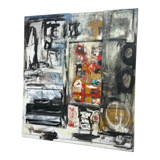 Mixed Media Abstract Large Scale Artwork, Signed + Dated 2000 For Sale