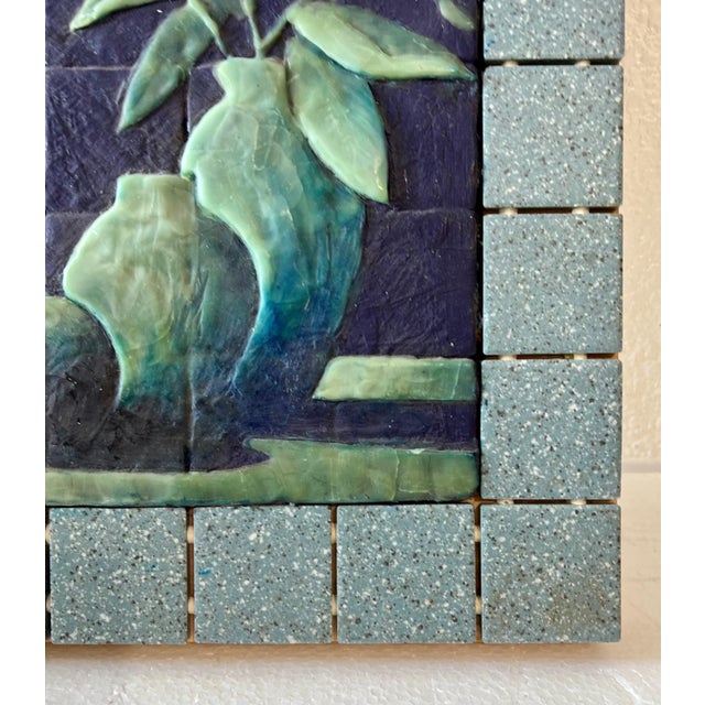 Paint Joseph Maresca, Joseph Maresca Encaustic Wax Oil Painting and Tile On Board Still Life w Fruit, 1993 For Sale - Image 7 of 10