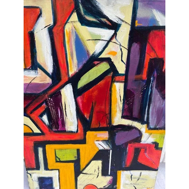 Contemporary Large Carol Bertrand Colorful Post Modern Abstract For Sale - Image 3 of 13