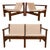 Michel Arnoult “Ouro Preto” Modular Loveseat / Pair of Open-Arm Lounge Chairs in Imbuia, Brazil, 1960s — Convertible Two-in-One Design For Sale