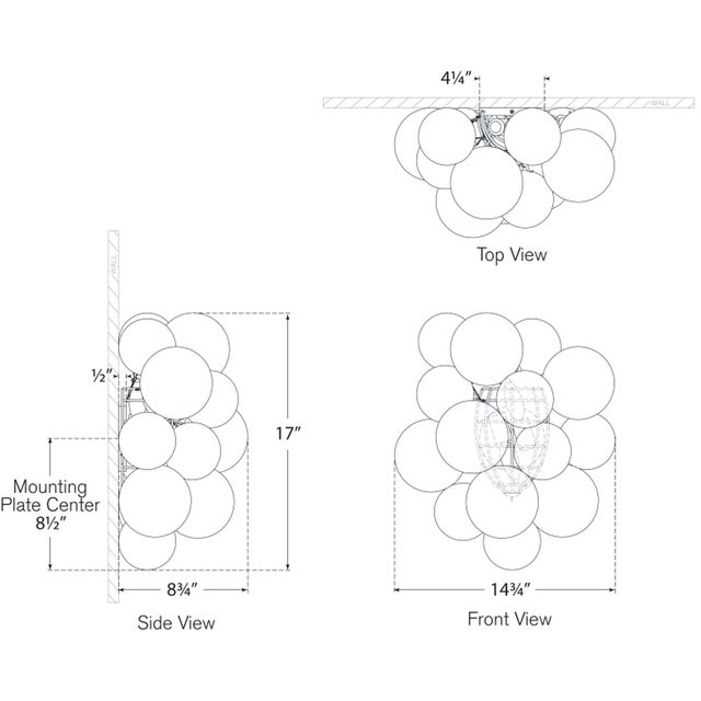Modern Julie Neill for Visual Comfort Signature Talia Medium Sconce in Plaster White with Clear Swirled Glass For Sale - Image 3 of 6