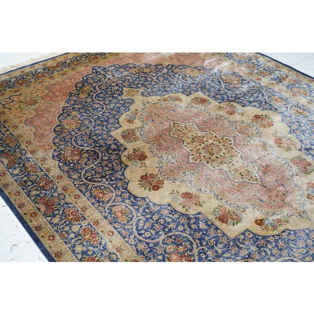 Extremely Fine Silk Persian Qum Rug 6'5'' X 9'8'' For Sale In New York - Image 6 of 10