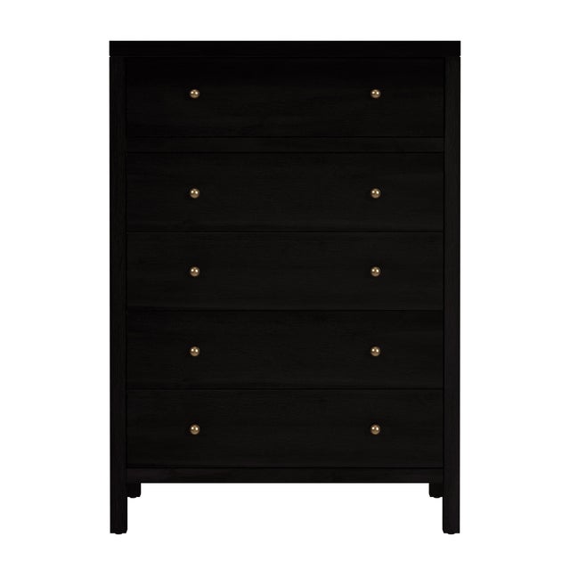 Spritely Home Accent Furniture Nora 36 in. W Rectangular Wood 5 Drawer Tall Dresser, Antique Coffee For Sale - Image 4 of 8