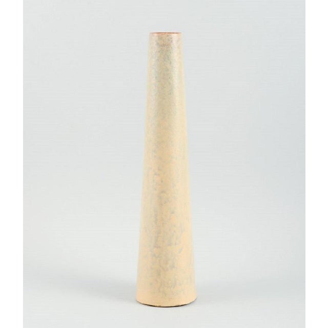 Italian Ceramic Vase in Yellow Glaze by Marcello Fantoni, 1960s For Sale - Image 3 of 6
