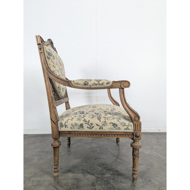 Louis XVI Style Living Room Set with Escutcheon Backrests, 19th Century, Set of 3 For Sale - Image 10 of 18