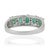Metal Five Stone Oval 1.38 Ct Emerald & Diamond Half Eternity Band Ring in 925 Silver Size 8 For Sale - Image 7 of 12