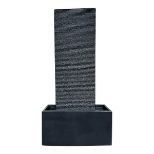 Tall Black Cement Ripple Fountain