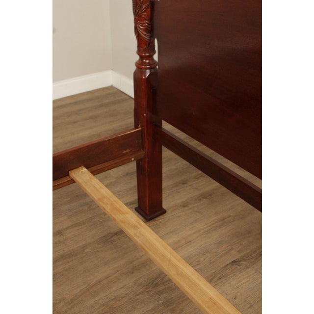Lexington Queen Size Carved Mahogany Poster Bed For Sale - Image 15 of 18